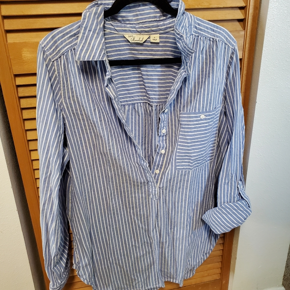 Half Button Down Collard Shirt